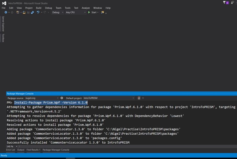 Install-Package Prism